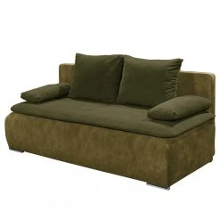 Loftscape Schlafsofa Hostens - Webstoff / Microfaser - Microfaser Salvo: Olivgrün