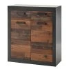 Red Living Kommode Buzan III - Altholz Dekor / Anthrazit