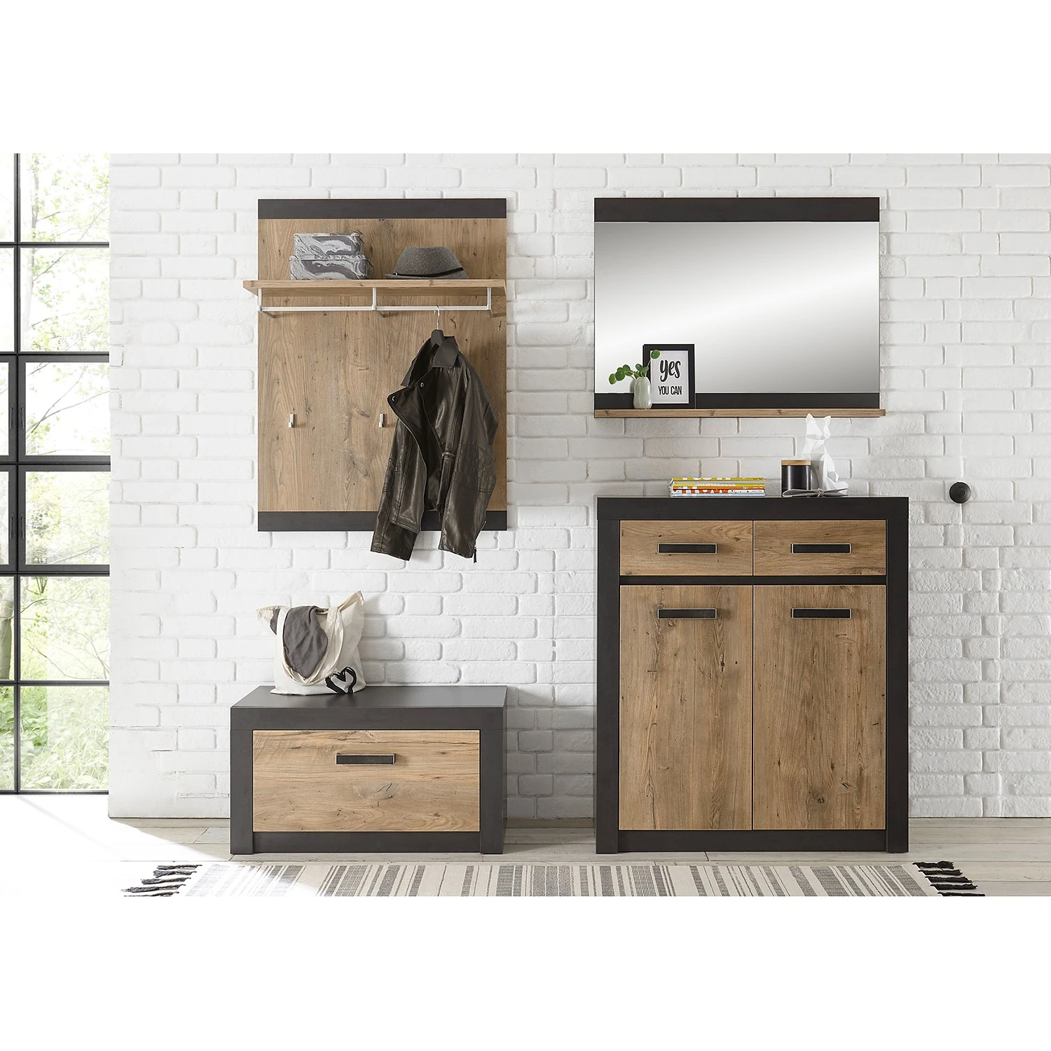 Red Living Kommode Bozel II - Kastanie Dekor / Grau 3 Red Living Kommode Bozel II - Kastanie Dekor / Grau – Bild 3