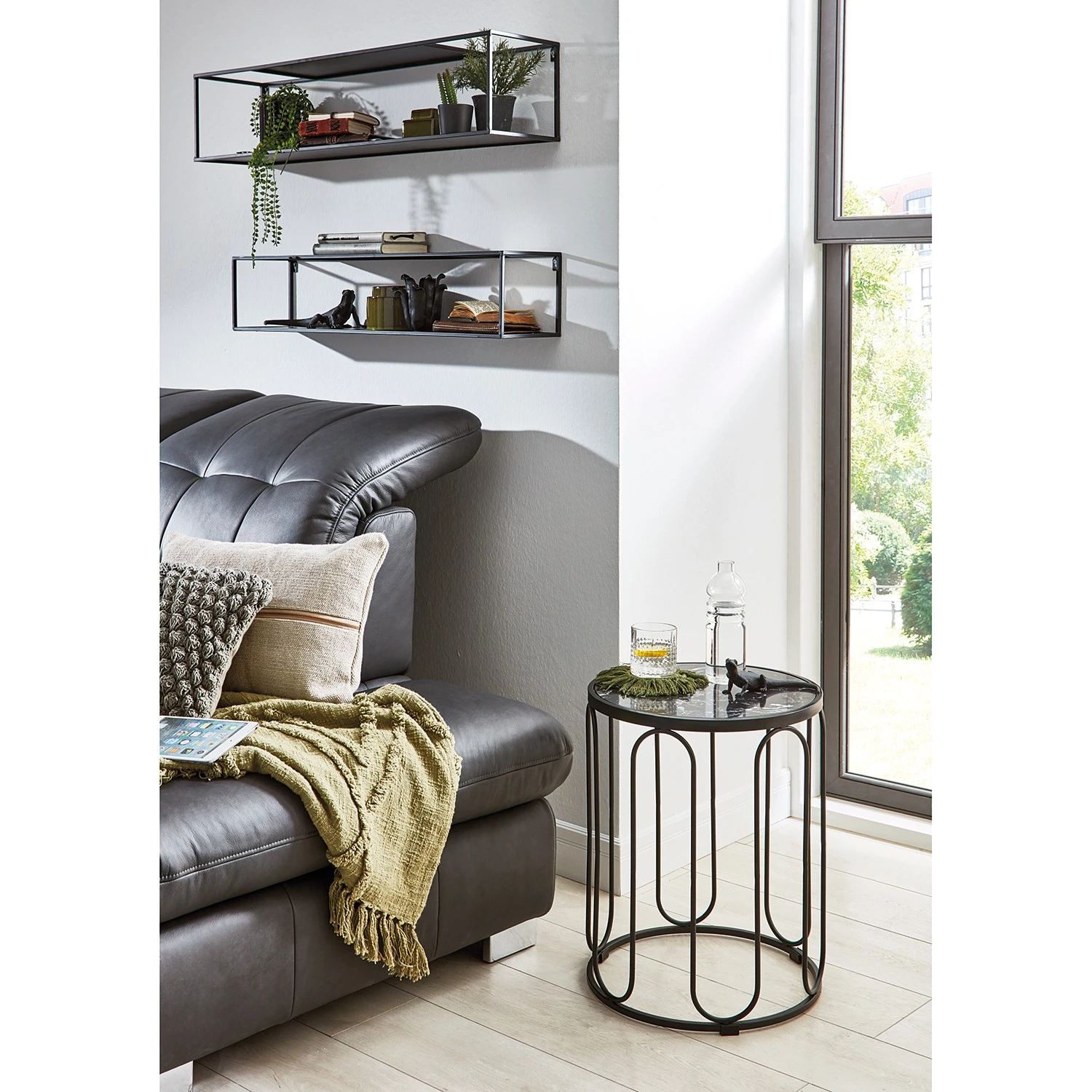 Loftscape Wandregal Lancieux II (2er-Set) - Metall - Schwarz 2 Loftscape Wandregal Lancieux II (2er-Set) - Metall - Schwarz – Bild 2