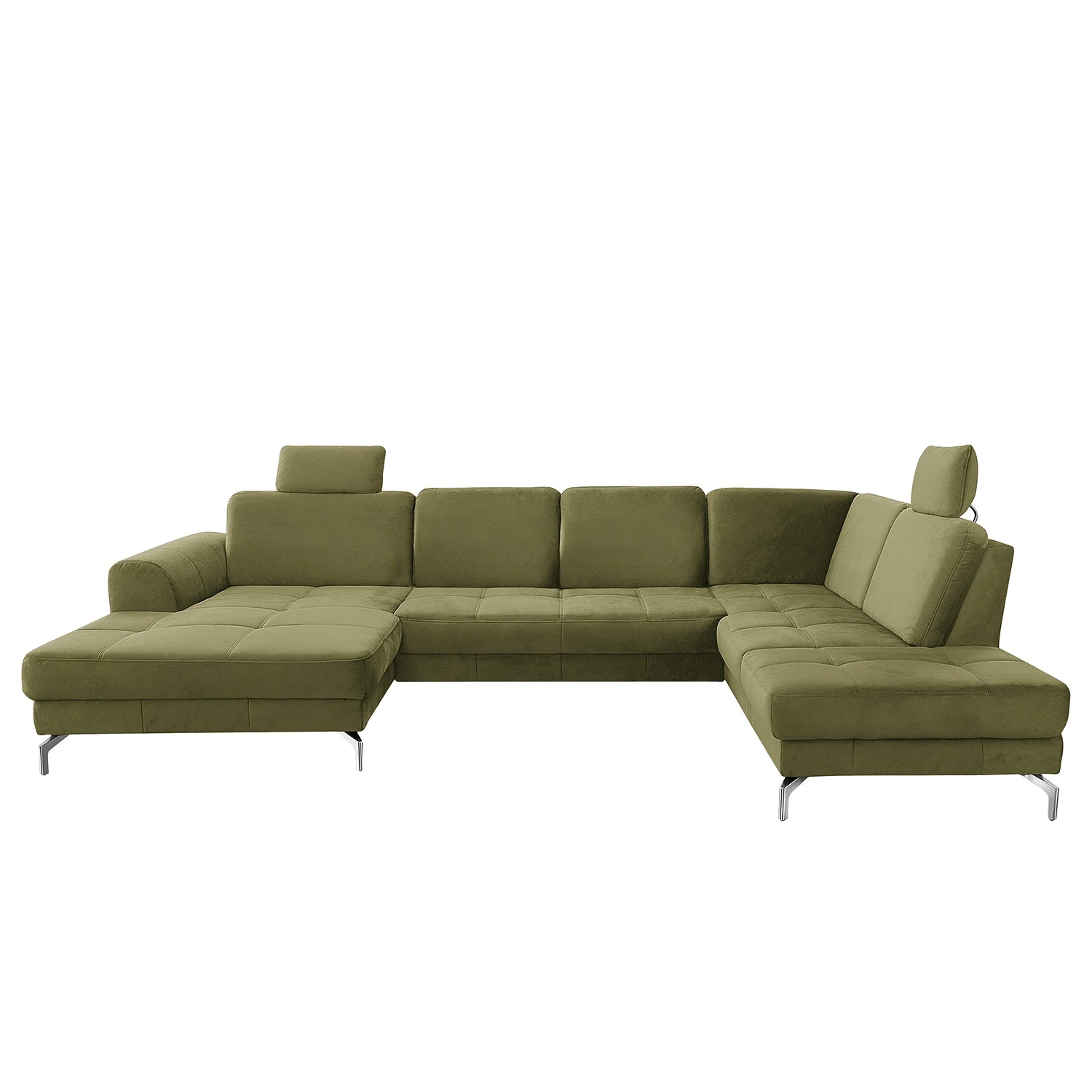 Loftscape Wohnlandschaft Lascaux - Samt - Samt Ravi: Olivgrün - Longchair davorstehend links / Ottomane rechts 3 Loftscape Wohnlandschaft Lascaux - Samt - Samt Ravi: Olivgrün - Longchair davorstehend links / Ottomane rechts – Bild 3