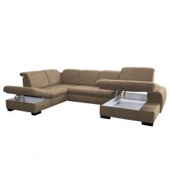 Loftscape Wohnlandschaft Boussay - Flachgewebe - Flachgewebe Olea: Taupe - Longchair davorstehend rechts / Ottomane links - Mit Schlaffunktion -Wohnzimmermöbel boutique en ligne 1000253927 210419 15255001812 DETAILS P000000001000253927