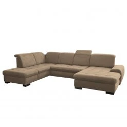 Loftscape Wohnlandschaft Boussay - Flachgewebe - Flachgewebe Olea: Taupe - Longchair davorstehend rechts / Ottomane links - Mit Schlaffunktion -Wohnzimmermöbel boutique en ligne 1000253927 210419 15255201814 DETAILS P000000001000253927