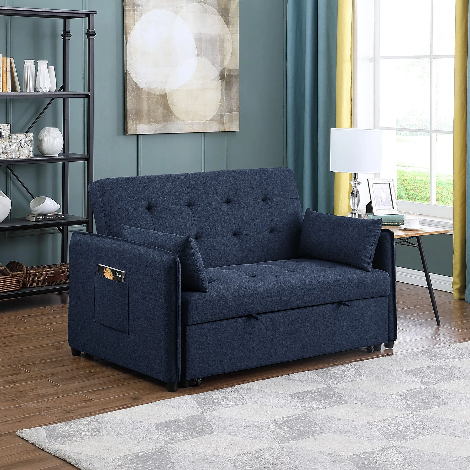 Loftscape Schlafsofa Millery - Webstoff - Blau 2 Loftscape Schlafsofa Millery - Webstoff - Blau – Bild 2