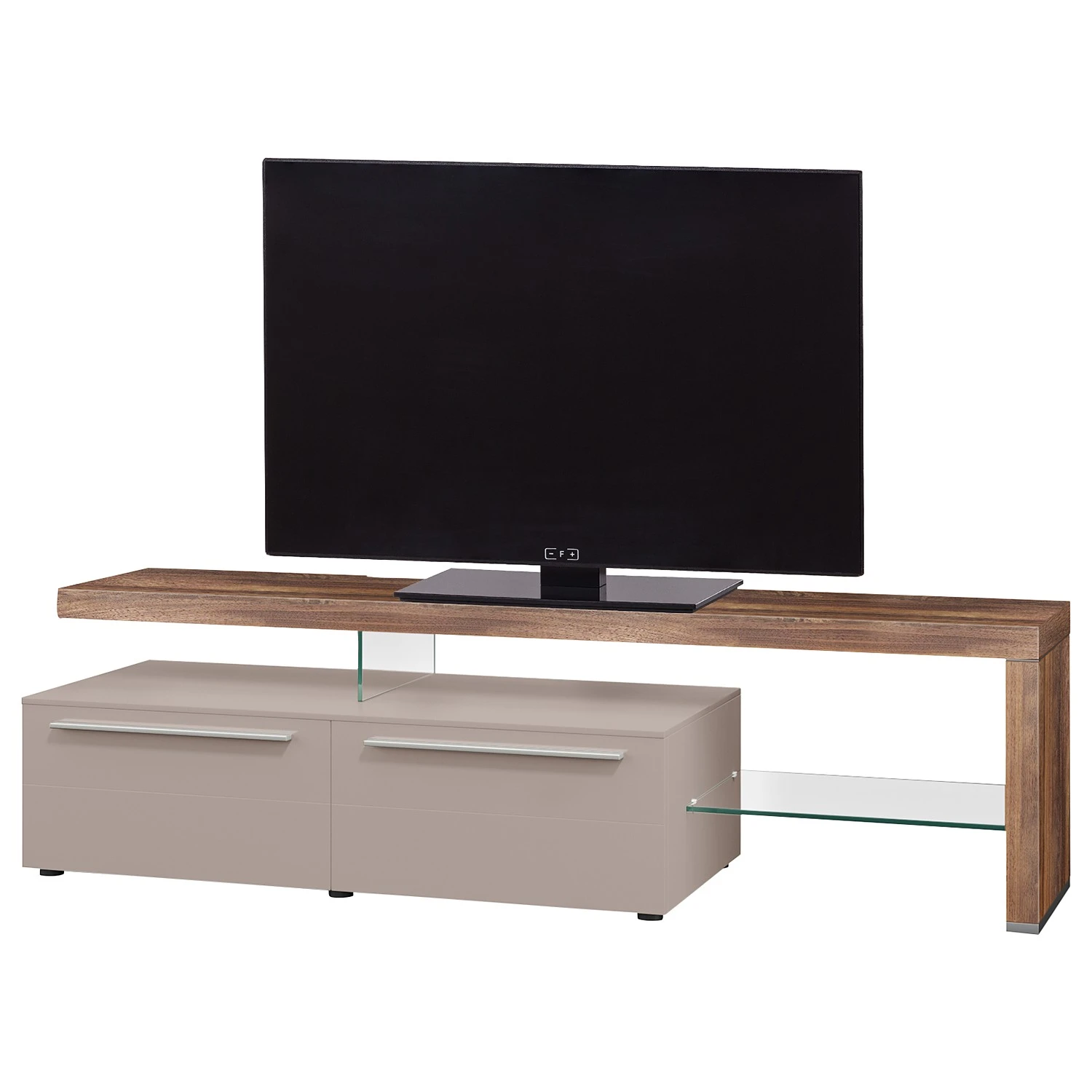 GWINNER TV-Lowboard Bellano I - Echtholzfurnier - Matt Fango / Astnussbaum - Ausrichtung rechts - Ohne Beleuchtung 1 GWINNER TV-Lowboard Bellano I - Echtholzfurnier - Matt Fango / Astnussbaum - Ausrichtung rechts - Ohne Beleuchtung