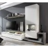 GWINNER Wohnwand Bellano II (3-teilig) - Matt Weiß / Beton Dekor - Ausrichtung rechts - Mit Beleuchtung