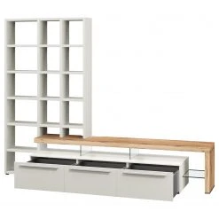 GWINNER Wohnkombination Bellano I (2-teilig) - Echtholzfurnier - Matt Weiß / Balkeneiche - Ausrichtung rechts - Mit Beleuchtung 10 GWINNER Wohnkombination Bellano I (2-teilig) - Echtholzfurnier - Matt Weiß / Balkeneiche - Ausrichtung rechts - Mit Beleuchtung -Wohnzimmermöbel boutique en ligne 1000254973 210511 10461200307 DETAILS P000000001000254973