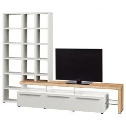 GWINNER Wohnkombination Bellano I (2-teilig) - Echtholzfurnier - Matt Weiß / Balkeneiche - Ausrichtung rechts - Mit Beleuchtung 11 GWINNER Wohnkombination Bellano I (2-teilig) - Echtholzfurnier - Matt Weiß / Balkeneiche - Ausrichtung rechts - Mit Beleuchtung -Wohnzimmermöbel boutique en ligne 1000254973 210629 14102700114 DETAILS P000000001000254973