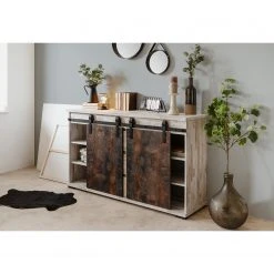 Maison Belfort Sideboard Janze I - Kiefer Weiß Dekor / Vintage Braun 11 Maison Belfort Sideboard Janze I - Kiefer Weiß Dekor / Vintage Braun -Wohnzimmermöbel boutique en ligne 1000254985 210322 08500300015 MOOD DETAILS P000000001000254985 mood