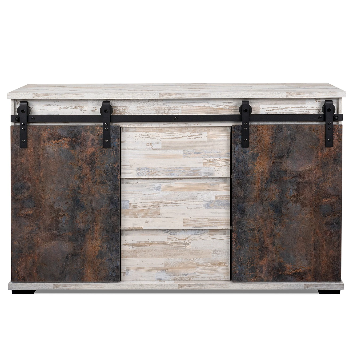 Maison Belfort Sideboard Janze I - Kiefer Weiß Dekor / Vintage Braun 4 Maison Belfort Sideboard Janze I - Kiefer Weiß Dekor / Vintage Braun – Bild 4