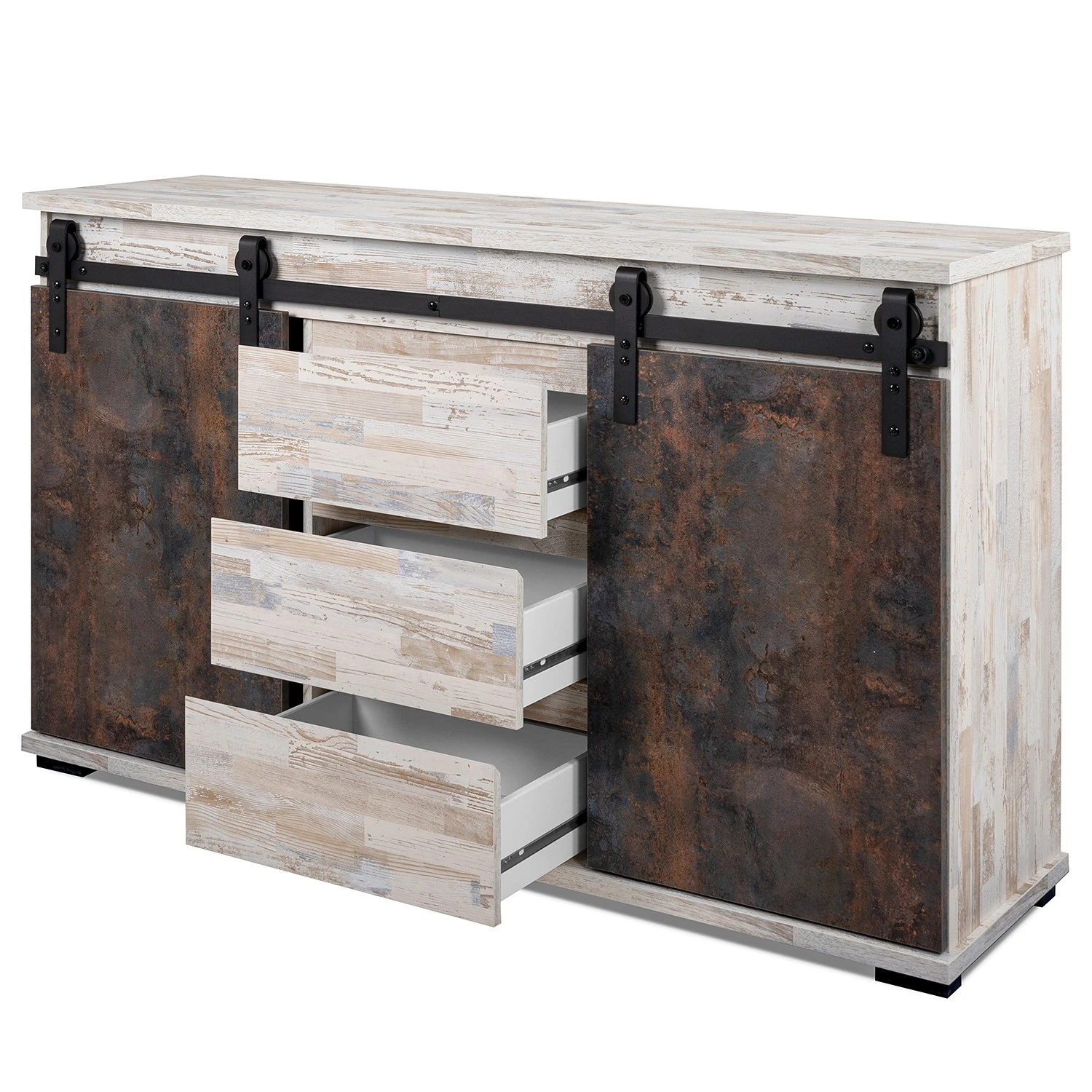 Maison Belfort Sideboard Janze I - Kiefer Weiß Dekor / Vintage Braun 6 Maison Belfort Sideboard Janze I - Kiefer Weiß Dekor / Vintage Braun – Bild 6