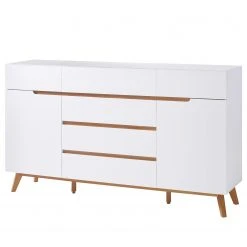 Mørteens Sideboard Tenabo III - Eiche teilmassiv - Weiß / Eiche