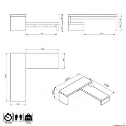 Temahome TV-Rack Chico - Weiß 19 Temahome TV-Rack Chico - Weiß -Wohnzimmermöbel boutique en ligne 1000255227 210324 15033200066 SKETCH DETAILS P000000001000255227 sketch