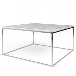 Temahome Couchtisch Gleam I - Marmor / Metall - Weiß / Chrom - Breite: 75 cm