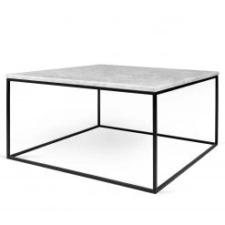 Temahome Couchtisch Gleam I - Marmor / Metall - Weiß / Schwarz - Breite: 75 cm