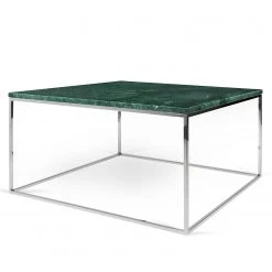 Temahome Couchtisch Gleam I - Marmor / Metall - Grün / Chrom - Breite: 75 cm