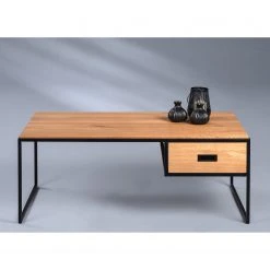 Red Living Couchtisch Manvieux - Wildeiche massiv / Metall - Wildeiche / Schwarz -Wohnzimmermöbel boutique en ligne 1000255941 210407 14333200014 DETAILS P000000001000255941