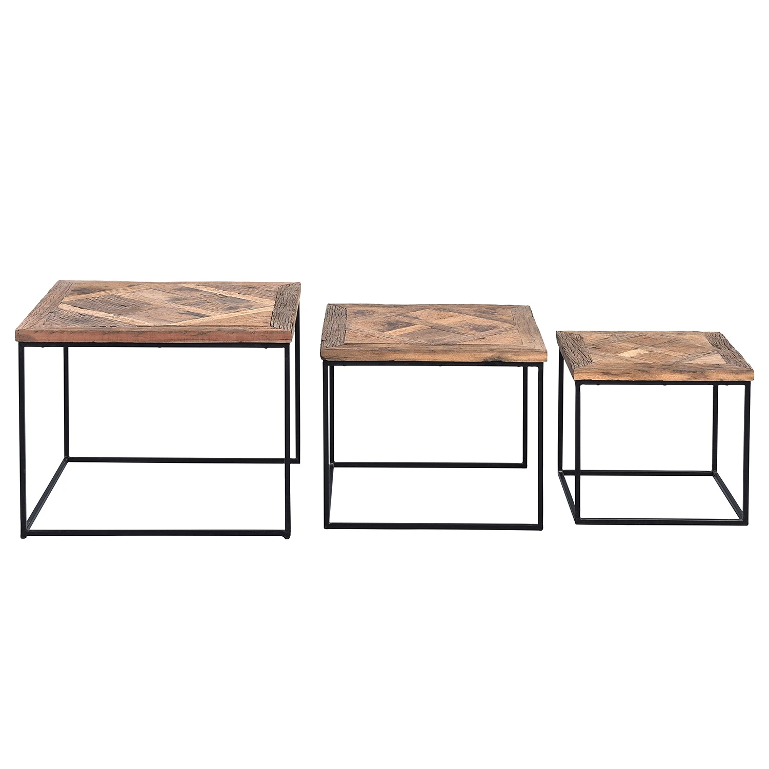 Red Living Couchtisch Le Meux II (3er-Set) - Altholz massiv / Metall - Braun / Schwarz 1 Red Living Couchtisch Le Meux II (3er-Set) - Altholz massiv / Metall - Braun / Schwarz