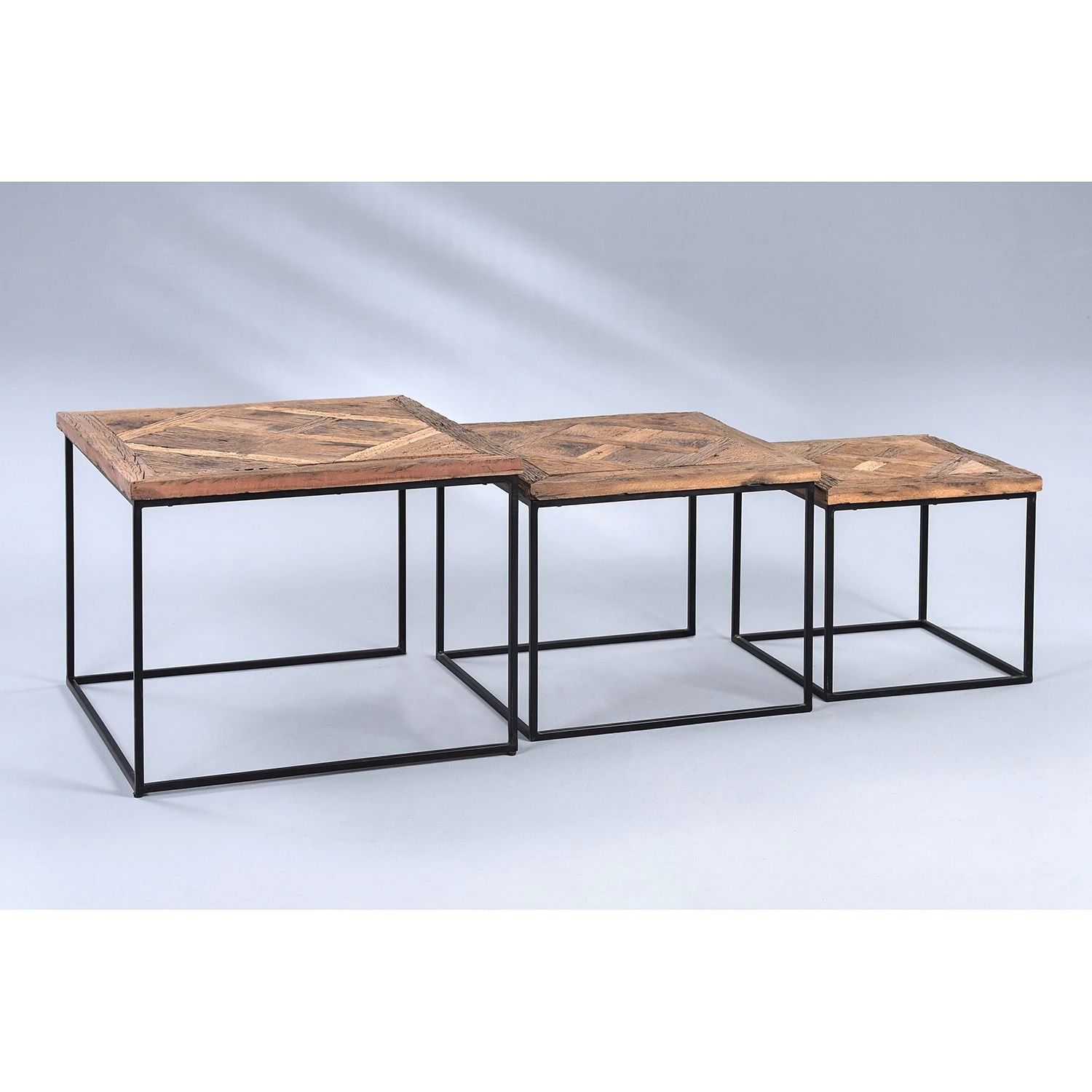 Red Living Couchtisch Le Meux II (3er-Set) - Altholz massiv / Metall - Braun / Schwarz 3 Red Living Couchtisch Le Meux II (3er-Set) - Altholz massiv / Metall - Braun / Schwarz – Bild 3