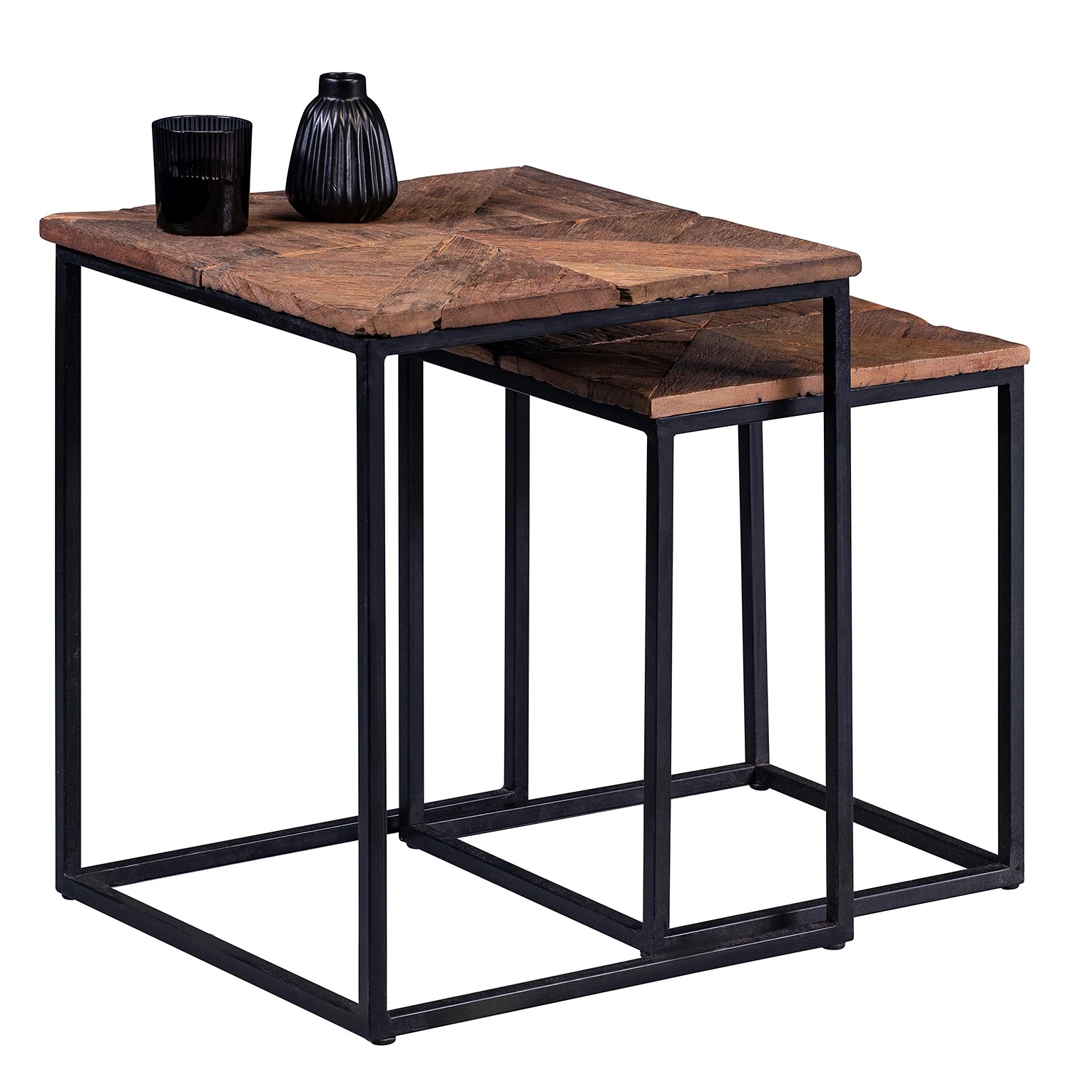 Red Living Couchtisch Le Meux I (2er-Set) - Altholz massiv / Metall - Braun / Schwarz 5 Red Living Couchtisch Le Meux I (2er-Set) - Altholz massiv / Metall - Braun / Schwarz – Bild 5