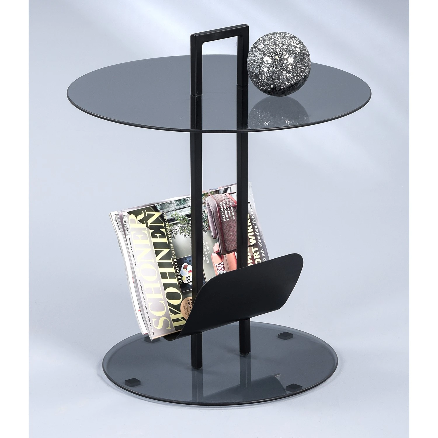 Loftscape Beistelltisch Mansonville I - Glas / Metall - Grau / Schwarz 2 Loftscape Beistelltisch Mansonville I - Glas / Metall - Grau / Schwarz – Bild 2