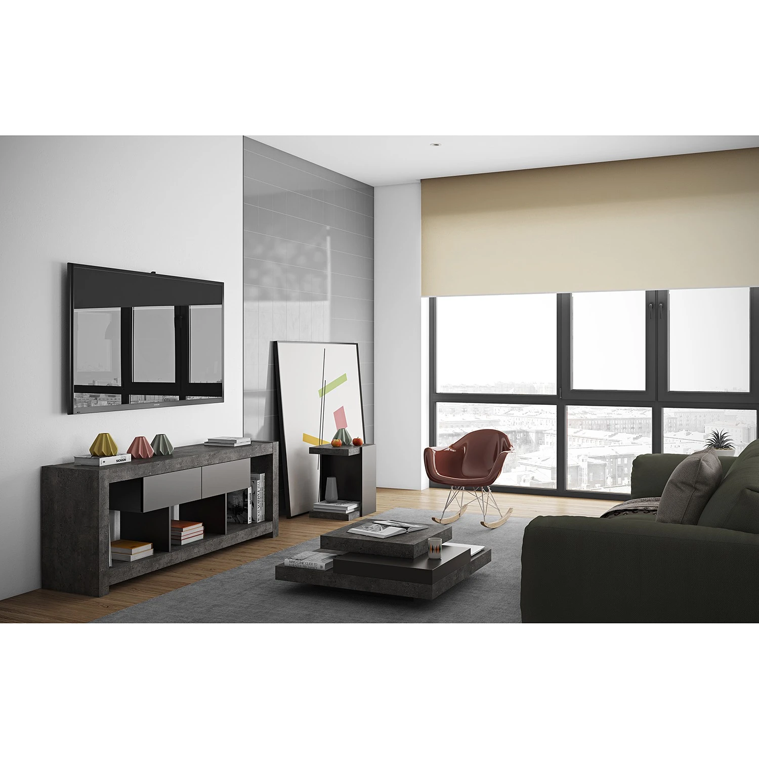 Temahome Couchtisch Slate - Beton Dekor / Schwarz 5 Temahome Couchtisch Slate - Beton Dekor / Schwarz – Bild 5