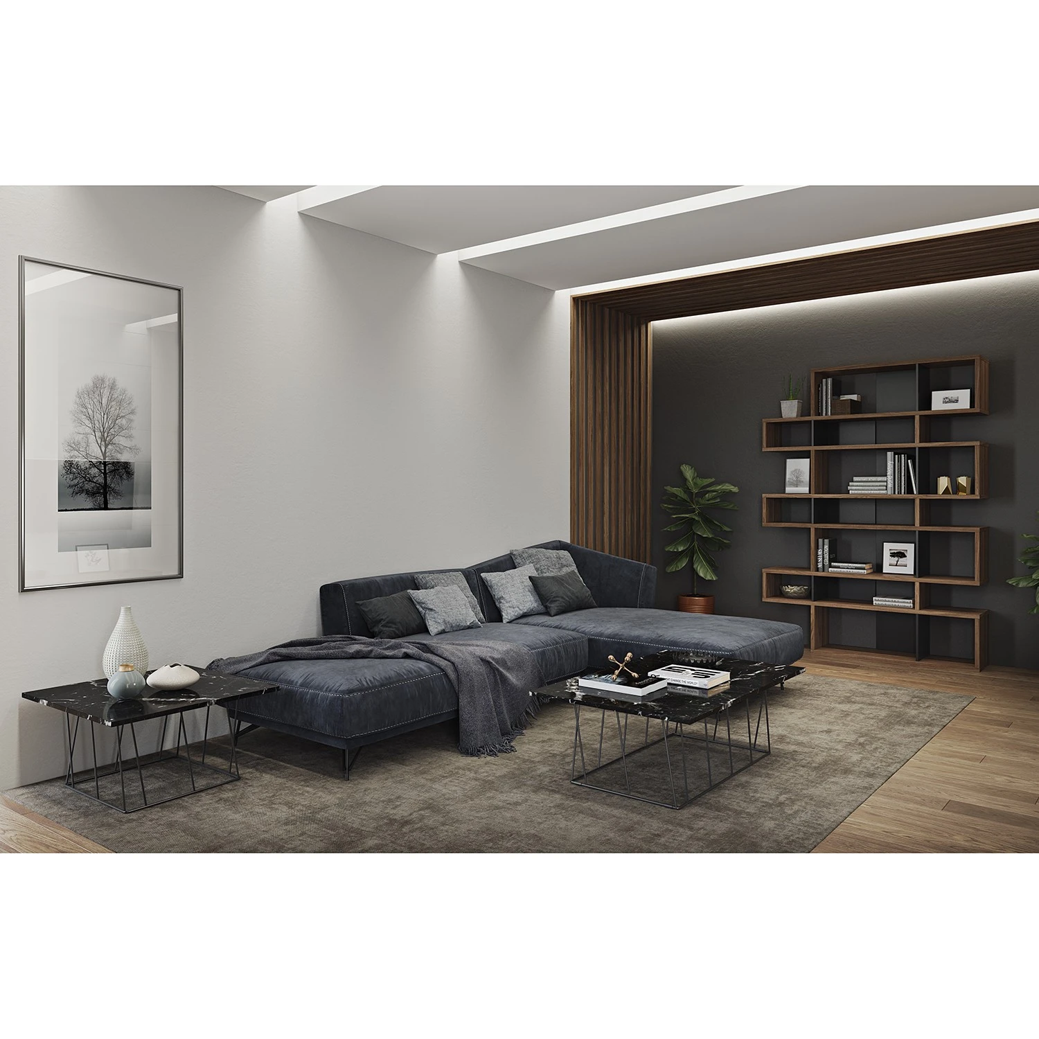 Temahome Couchtisch Helix - Marmor / Metall - Schwarz 3 Temahome Couchtisch Helix - Marmor / Metall - Schwarz – Bild 3