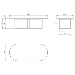 Temahome Couchtisch Oval - Echtholzfurnier / Metall - Walnuss -Wohnzimmermöbel boutique en ligne 1000256015 210331 14513000296 SKETCH DETAILS P000000001000256015 sketch