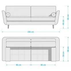 Studio Copenhagen Sofa Vieux Lyon (3-Sitzer) - Microfaser Panja: Dunkelgrün -Wohnzimmermöbel boutique en ligne 1000256548 210809 09092400131 SKETCH DETAILS P000000001000256548 sketch