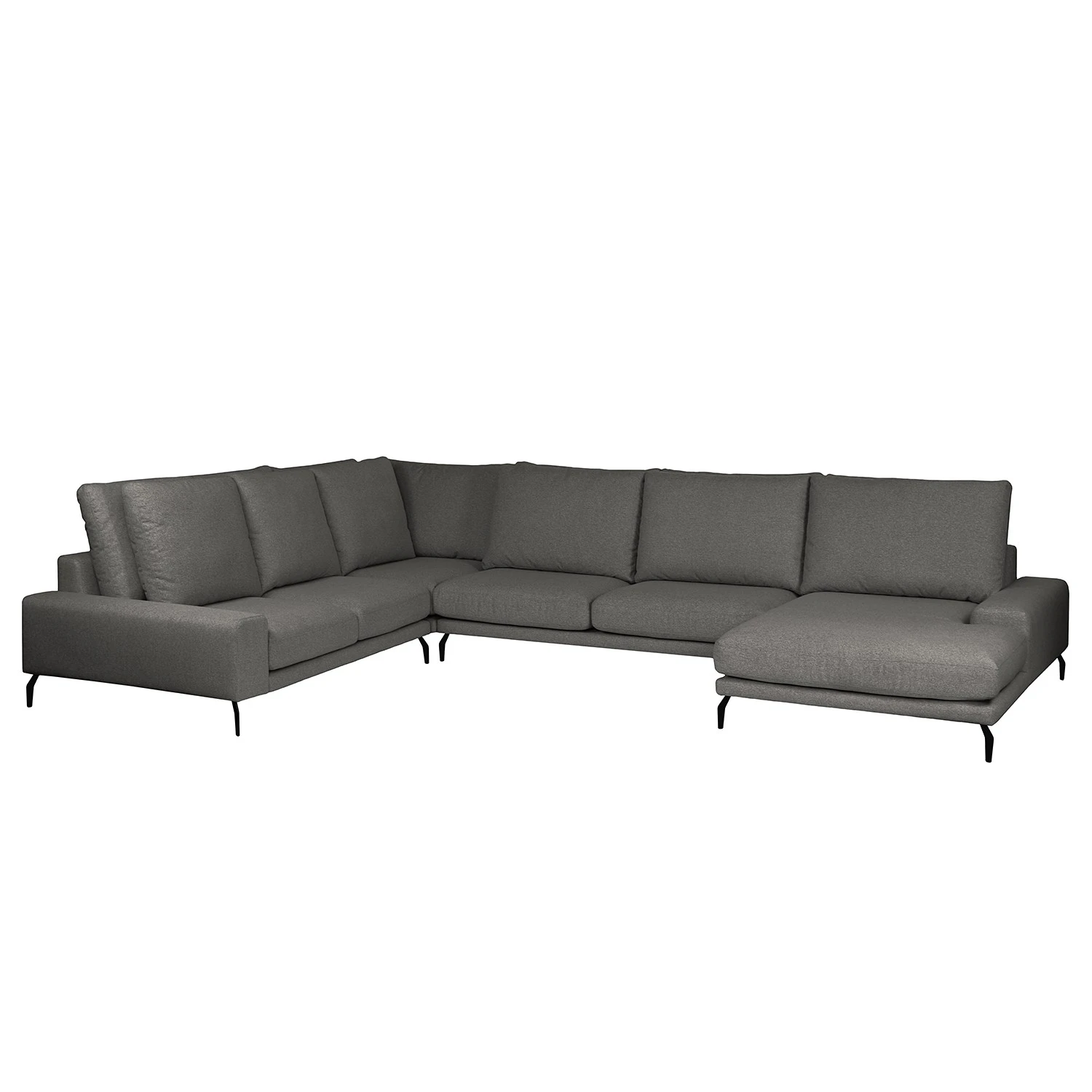 Bizzarto Wohnlandschaft Penda - Webstoff Sogol: Dunkelgrau - Longchair davorstehend rechts 1 Bizzarto Wohnlandschaft Penda - Webstoff Sogol: Dunkelgrau - Longchair davorstehend rechts