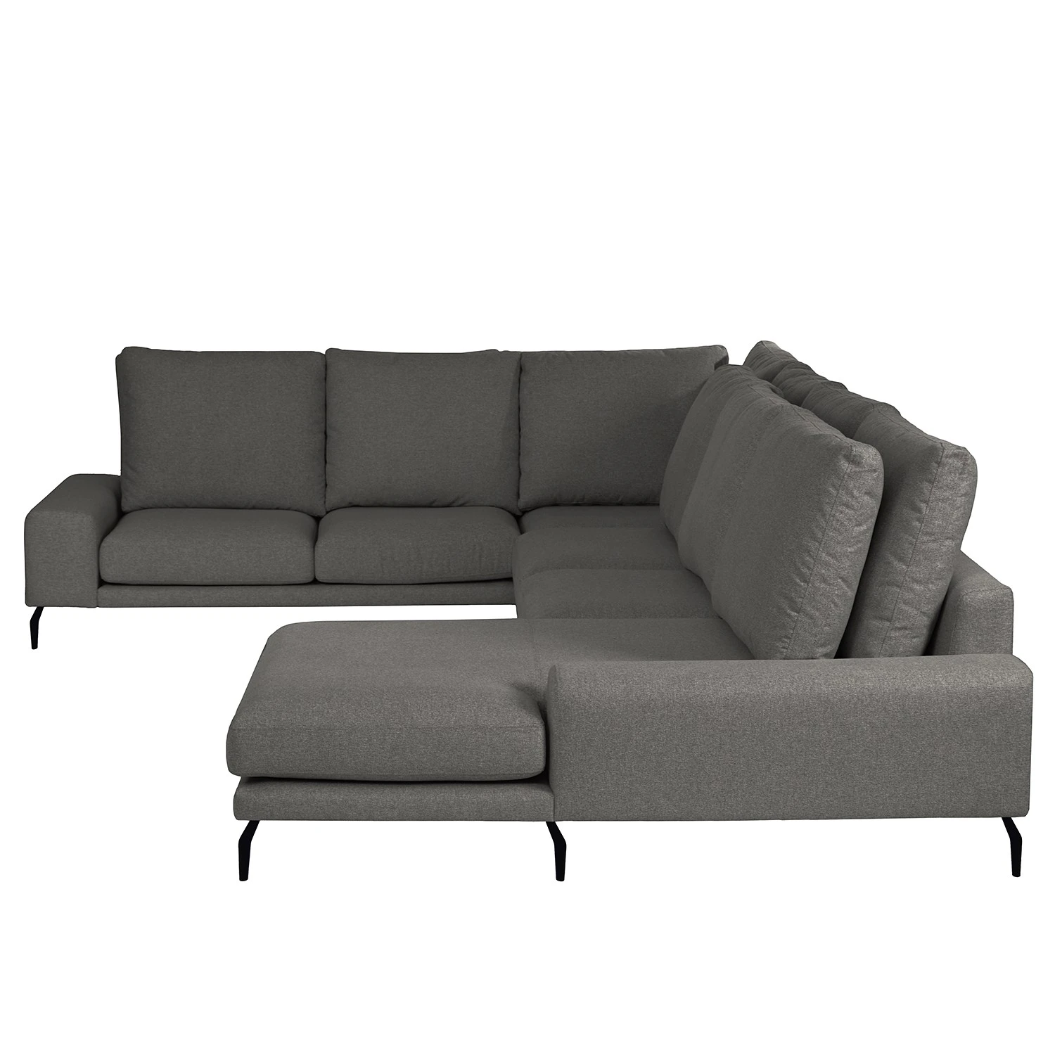 Bizzarto Wohnlandschaft Penda - Webstoff Sogol: Dunkelgrau - Longchair davorstehend rechts 3 Bizzarto Wohnlandschaft Penda - Webstoff Sogol: Dunkelgrau - Longchair davorstehend rechts – Bild 3