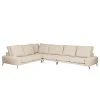 Bizzarto Ecksofa Penda - Webstoff Sogol: Creme - Longchair beidseitig montierbar