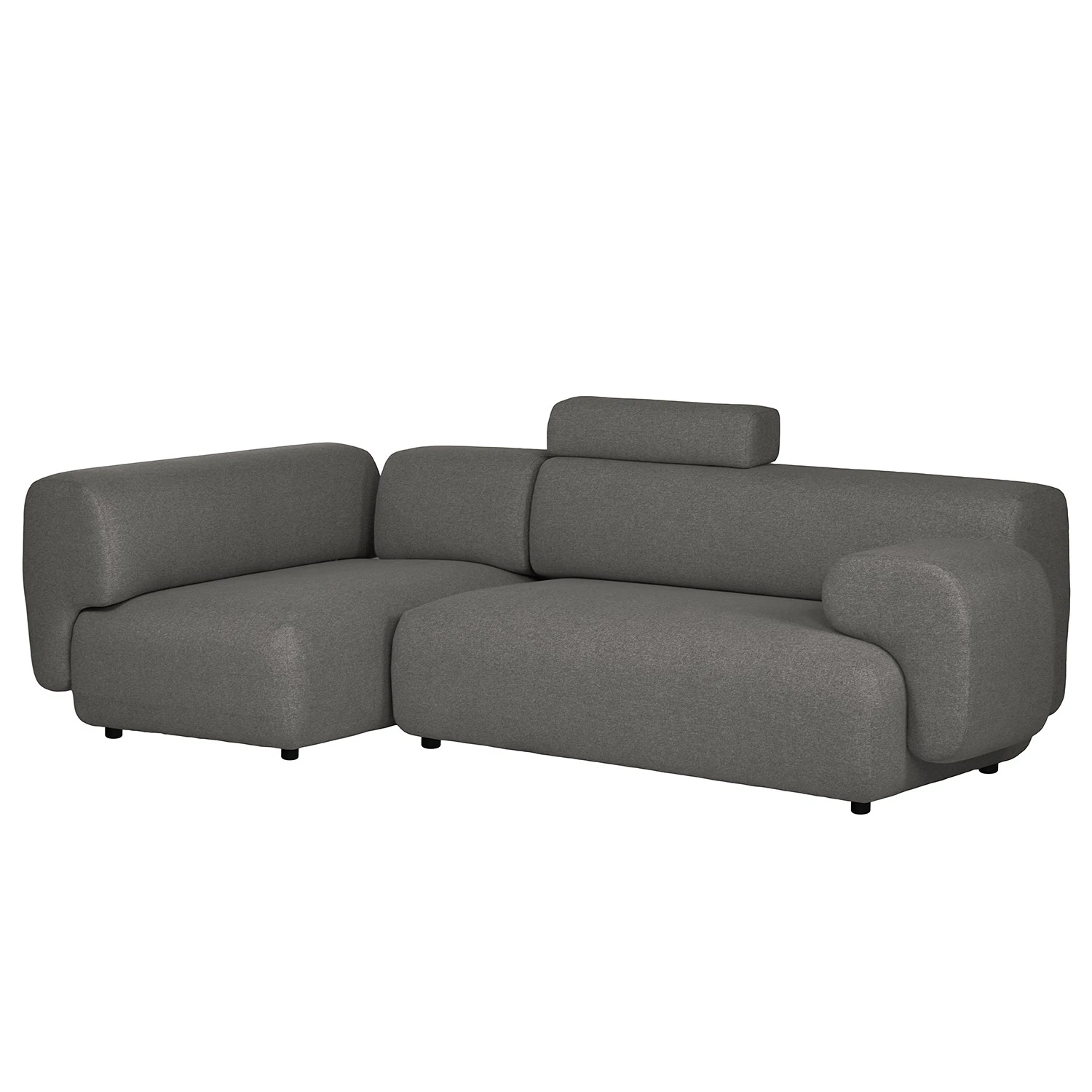 Bizzarto Ecksofa Imbert - Webstoff Sogol: Dunkelgrau - Ottomane davorstehend links 1 Bizzarto Ecksofa Imbert - Webstoff Sogol: Dunkelgrau - Ottomane davorstehend links