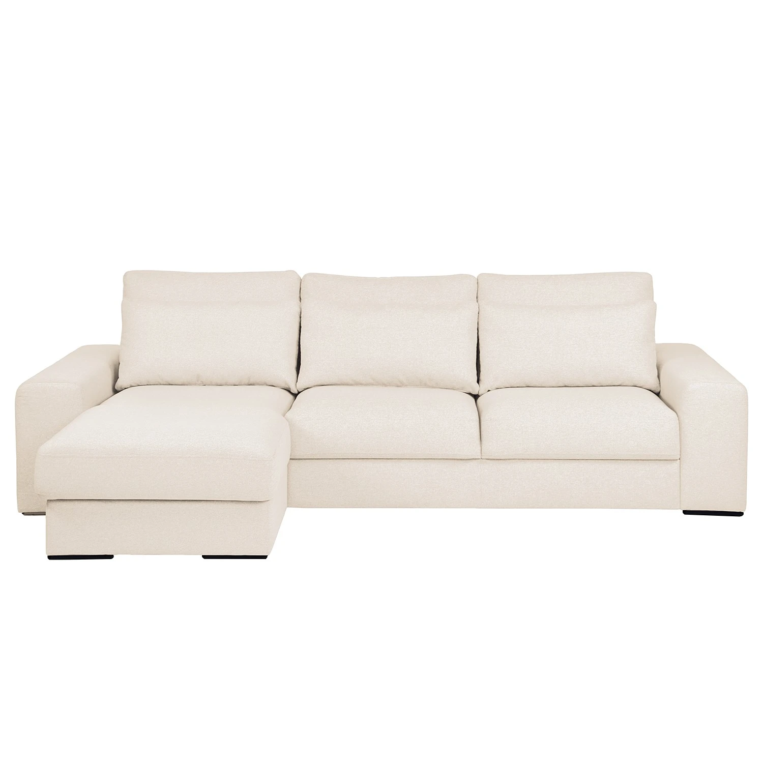 Bizzarto Ecksofa Gurabo I - Webstoff Sogol: Creme - Longchair davorstehend links - Mit Schlaffunktion 4 Bizzarto Ecksofa Gurabo I - Webstoff Sogol: Creme - Longchair davorstehend links - Mit Schlaffunktion – Bild 4