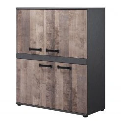 Trendteam Kommode Stripe II - Altholz Dekor / Grau