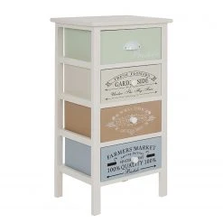 Ridgevalley Kommode Le Merlan - Paulownia massiv - Weiß / Mehrfarbig - Höhe: 72 cm -Wohnzimmermöbel boutique en ligne 1000257198 210413 14374700069 DETAILS P000000001000257198