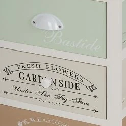 Ridgevalley Kommode Le Merlan - Paulownia massiv - Weiß / Mehrfarbig - Höhe: 72 cm -Wohnzimmermöbel boutique en ligne 1000257198 210413 14374900070 DETAILS P000000001000257198