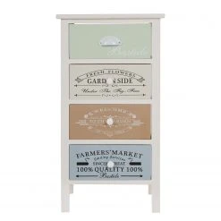 Ridgevalley Kommode Le Merlan - Paulownia massiv - Weiß / Mehrfarbig - Höhe: 72 cm -Wohnzimmermöbel boutique en ligne 1000257198 210430 13003000069 DETAILS P000000001000257198