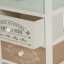 Ridgevalley Kommode Le Merlan - Paulownia massiv - Weiß / Mehrfarbig - Höhe: 72 cm -Wohnzimmermöbel boutique en ligne 1000257198 210430 13003400073 DETAILS P000000001000257198