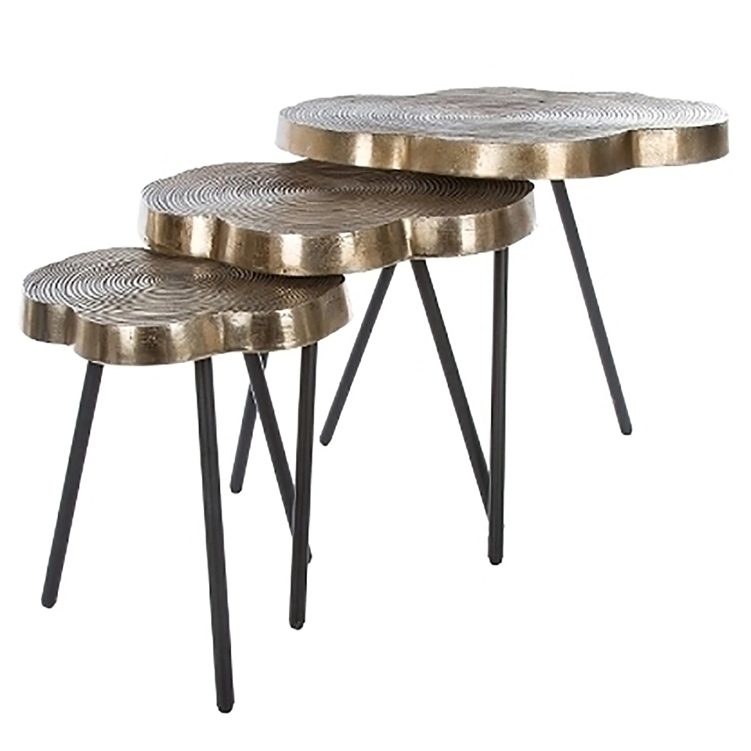 Ridgevalley Beistelltisch Pal (3er-Set) - Metall - Messing / Schwarz 3 Ridgevalley Beistelltisch Pal (3er-Set) - Metall - Messing / Schwarz – Bild 3
