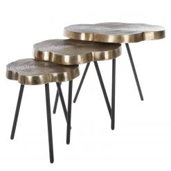 Ridgevalley Beistelltisch Pal (3er-Set) - Metall - Messing / Schwarz 15 Ridgevalley Beistelltisch Pal (3er-Set) - Metall - Messing / Schwarz -Wohnzimmermöbel boutique en ligne 1000257210 210430 13014000126 DETAILS P000000001000257210