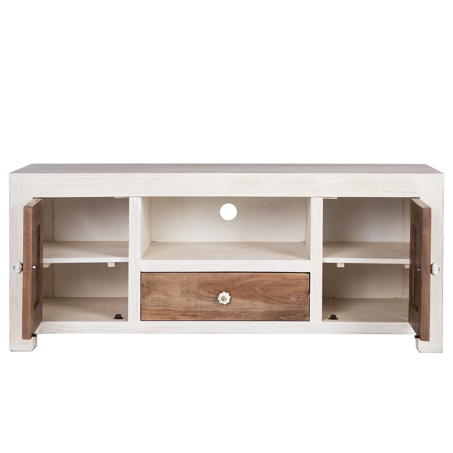 Wolf-Möbel TV-Lowboard Maison - Akazie massiv - Akazie Stone / Antik Weiß 4 Wolf-Möbel TV-Lowboard Maison - Akazie massiv - Akazie Stone / Antik Weiß – Bild 4