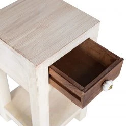 Wolf-Möbel Beistelltisch Maison - Akazie massiv - Akazie Stone / Antik Weiß - Höhe: 60 cm -Wohnzimmermöbel boutique en ligne 1000257241 220407 050 DETAILS P000000001000257241