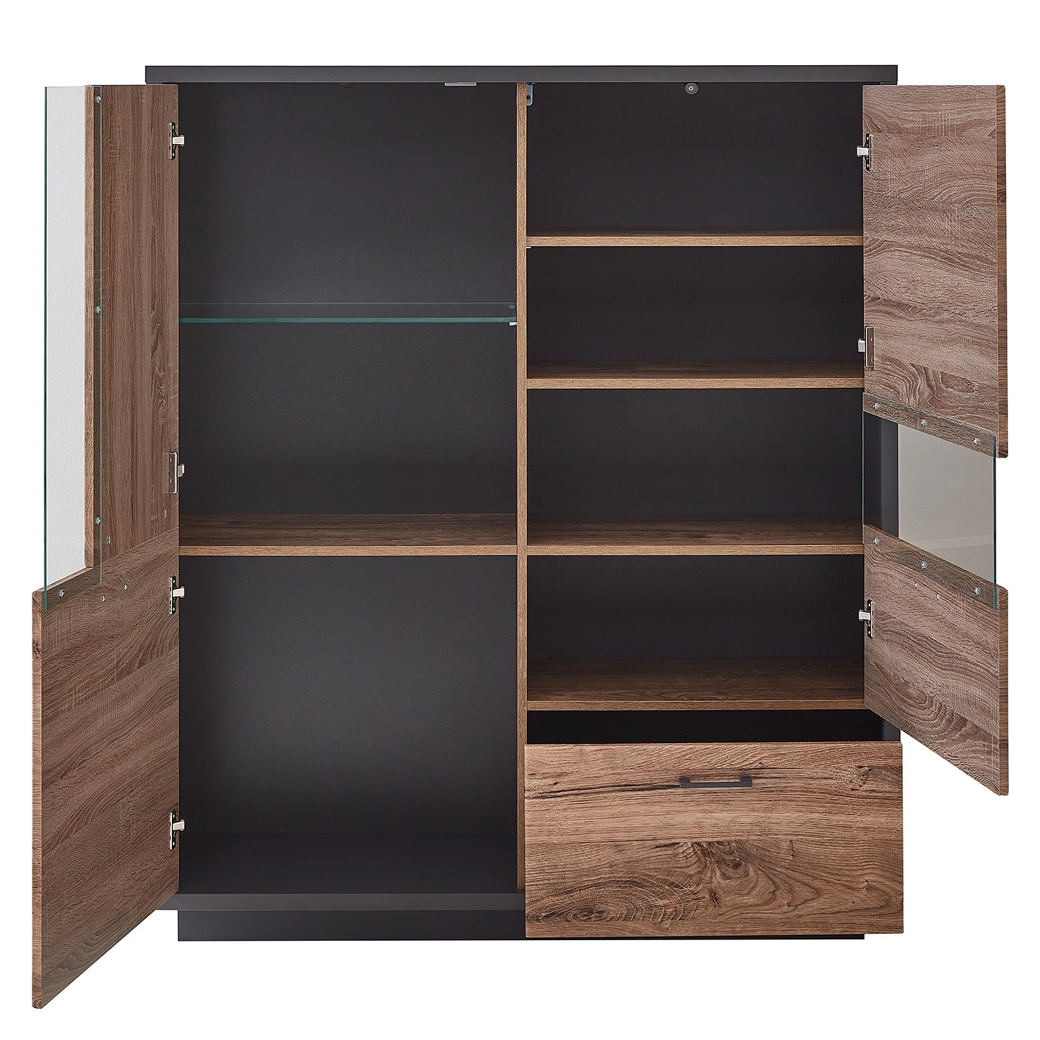 Red Living Highboard Batey - Haveleiche Dekor / Graphit 6 Red Living Highboard Batey - Haveleiche Dekor / Graphit – Bild 6