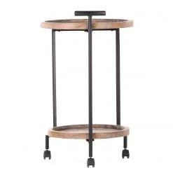 Red Living Servierwagen Nasva II - Tanne massiv / Metall - Tanne / Schwarz