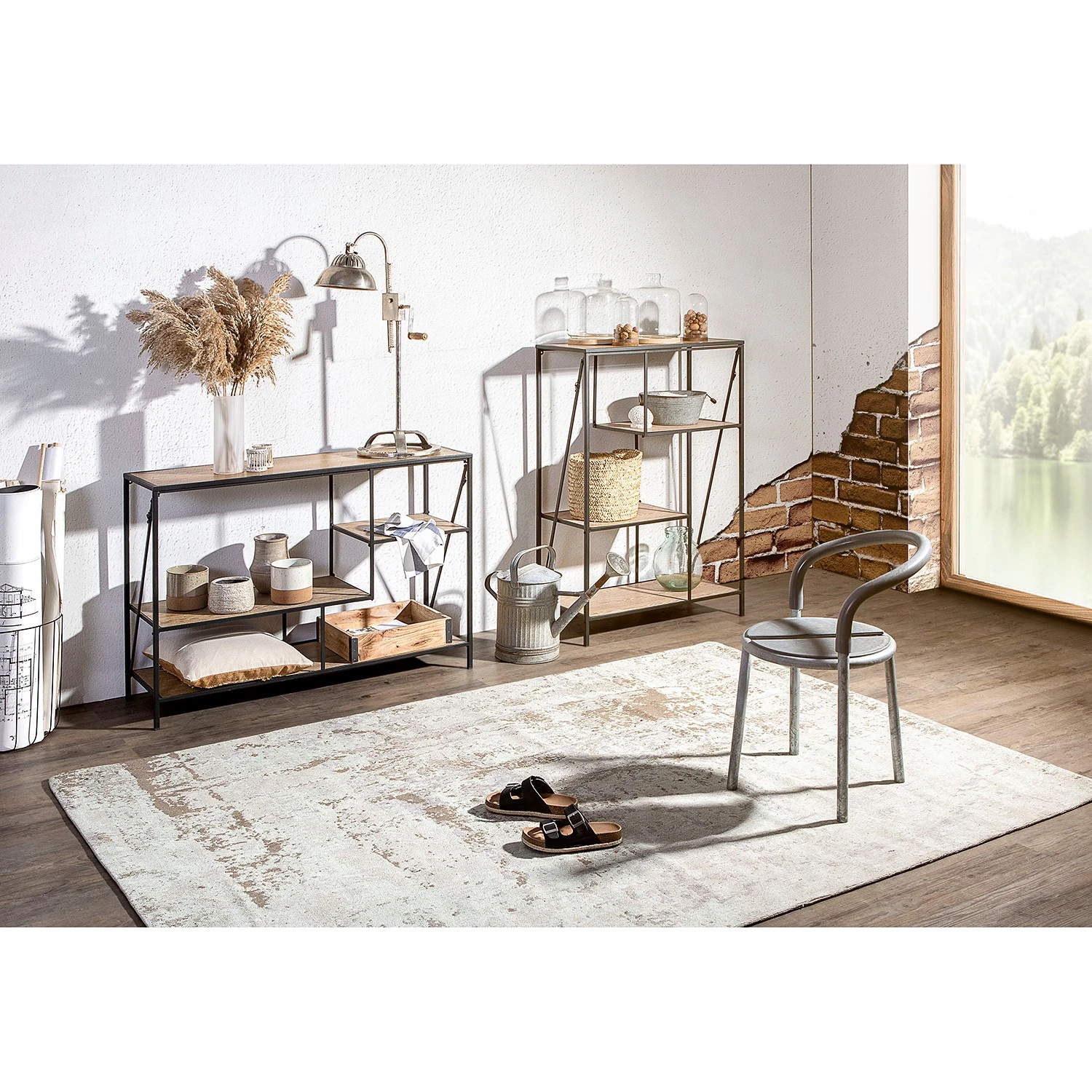 Red Living Regal Cap Cana III - Echtholzfurnier / Metall - Spießtanne / Schwarz 2 Red Living Regal Cap Cana III - Echtholzfurnier / Metall - Spießtanne / Schwarz – Bild 2