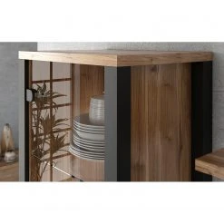 Red Living Wohnwand Velleron I (4-teilig) - Fichte Dekor / Matt Schwarz -Wohnzimmermöbel boutique en ligne 1000259841 210413 14125700018 DETAILS P000000001000259841