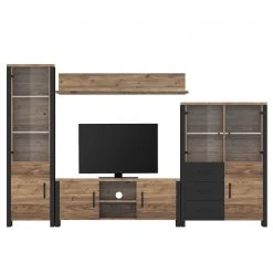 Red Living Wohnwand Velleron I (4-teilig) - Fichte Dekor / Matt Schwarz -Wohnzimmermöbel boutique en ligne 1000259841 210602 07383500003 DETAILS P000000001000259841