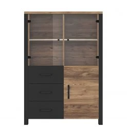 Red Living Wohnwand Velleron I (4-teilig) - Fichte Dekor / Matt Schwarz -Wohnzimmermöbel boutique en ligne 1000259841 210602 07383500004 DETAILS P000000001000259841