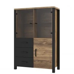 Red Living Wohnwand Velleron I (4-teilig) - Fichte Dekor / Matt Schwarz -Wohnzimmermöbel boutique en ligne 1000259841 210602 07383500006 DETAILS P000000001000259841